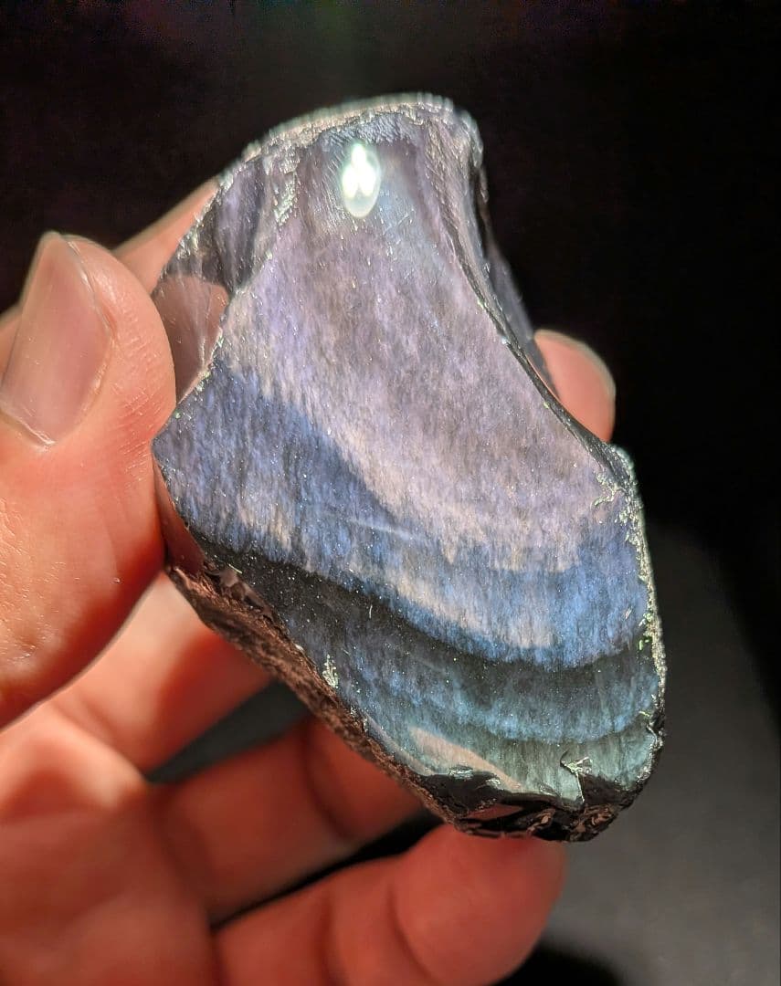 研磨品　十勝石玲瓏　パープルオーロラ　レインボーオブシディアン　特級品