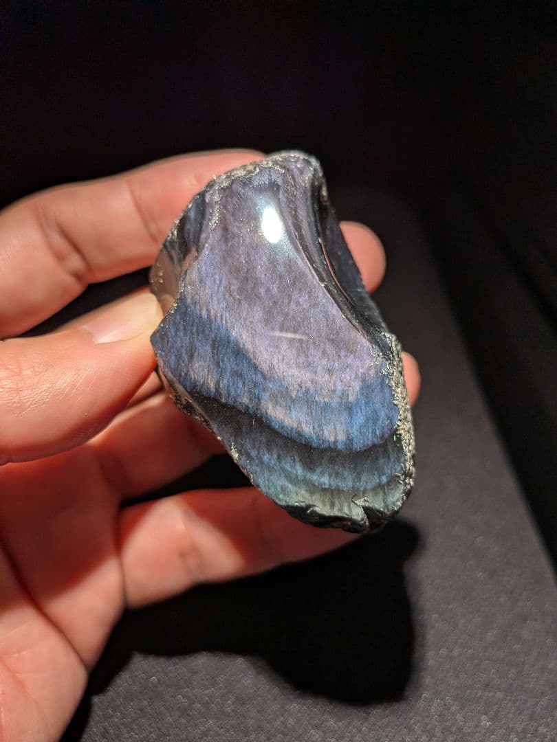 研磨品　十勝石玲瓏　パープルオーロラ　レインボーオブシディアン　特級品