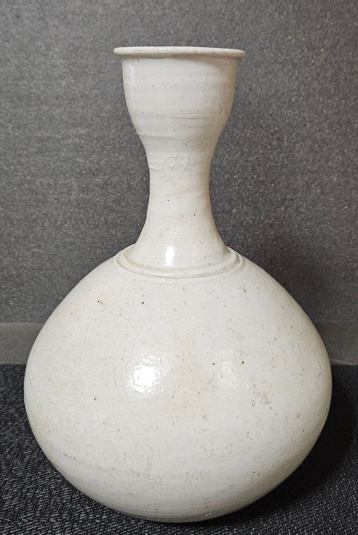 李氏朝鮮時代　朝鮮古美術　朝鮮古陶磁器　李朝白磁　高さ　28.2cm 広口　大壺