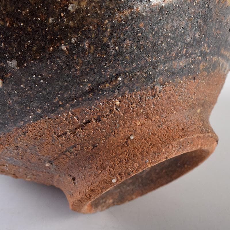 加藤唐九郎　一無斎（一ム斎）　蕎麦釉　茶碗　銘有明　清水公照極め箱　MR8736