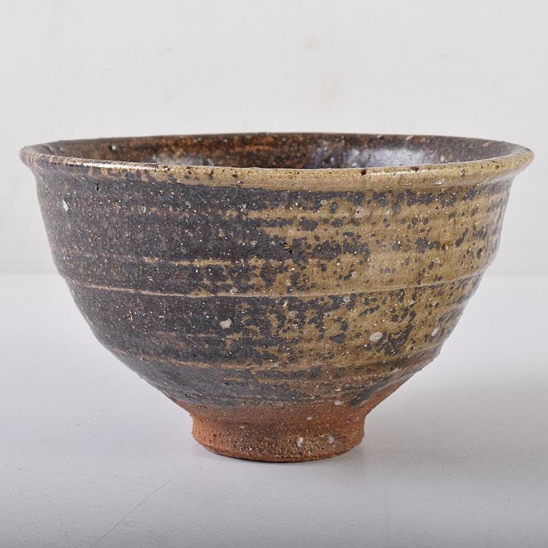 加藤唐九郎　一無斎（一ム斎）　蕎麦釉　茶碗　銘有明　清水公照極め箱　MR8736