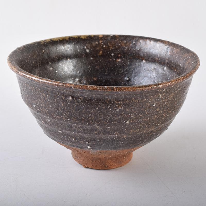 加藤唐九郎　一無斎（一ム斎）　蕎麦釉　茶碗　銘有明　清水公照極め箱　MR8736