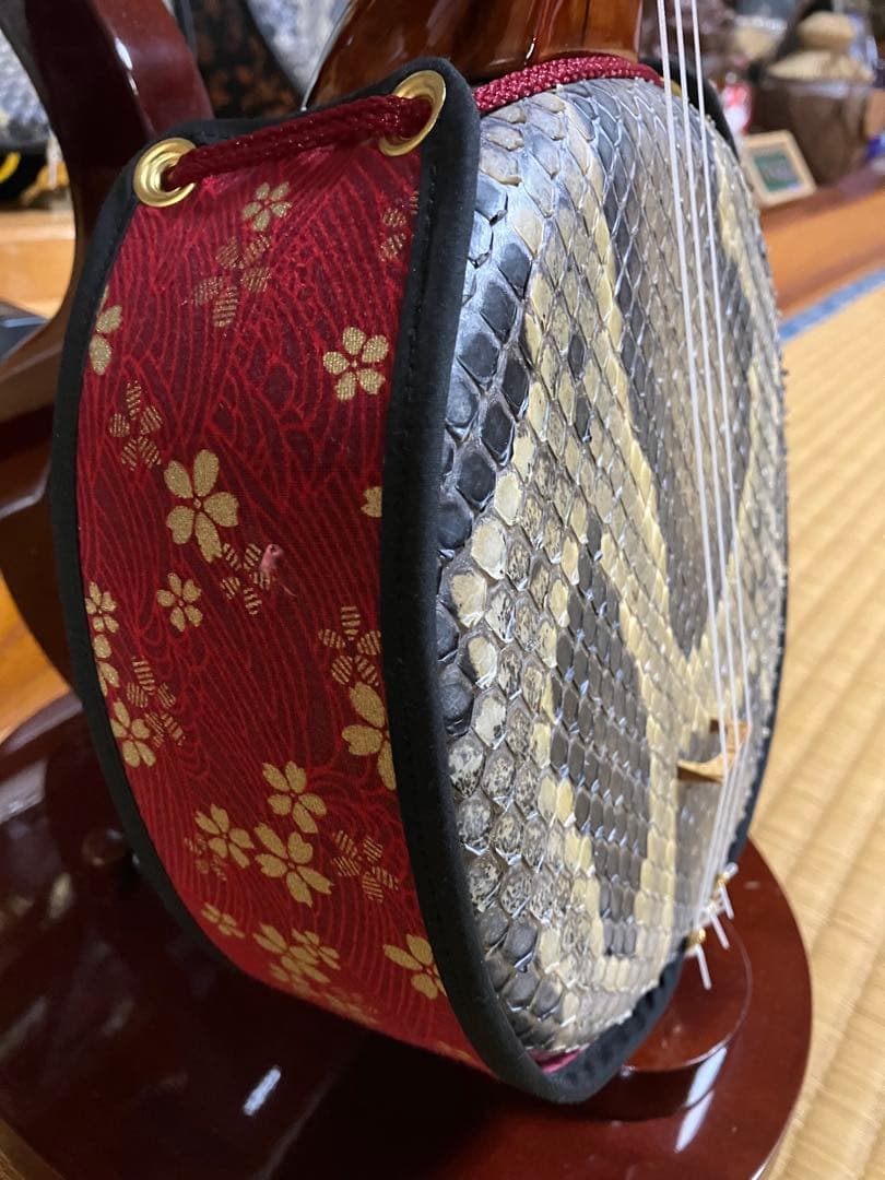 沖縄三線島クルチ真壁型本皮一枚張りスンチ塗り期間限定破格値出品