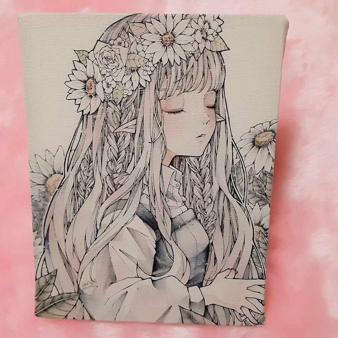 とあるお茶　イラスト集、グッズセット　缶バッチ、キャンバス