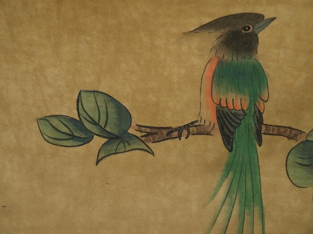 骨董市仕入れ品　中国清時代の掛軸　肉筆保証BD090A2-4