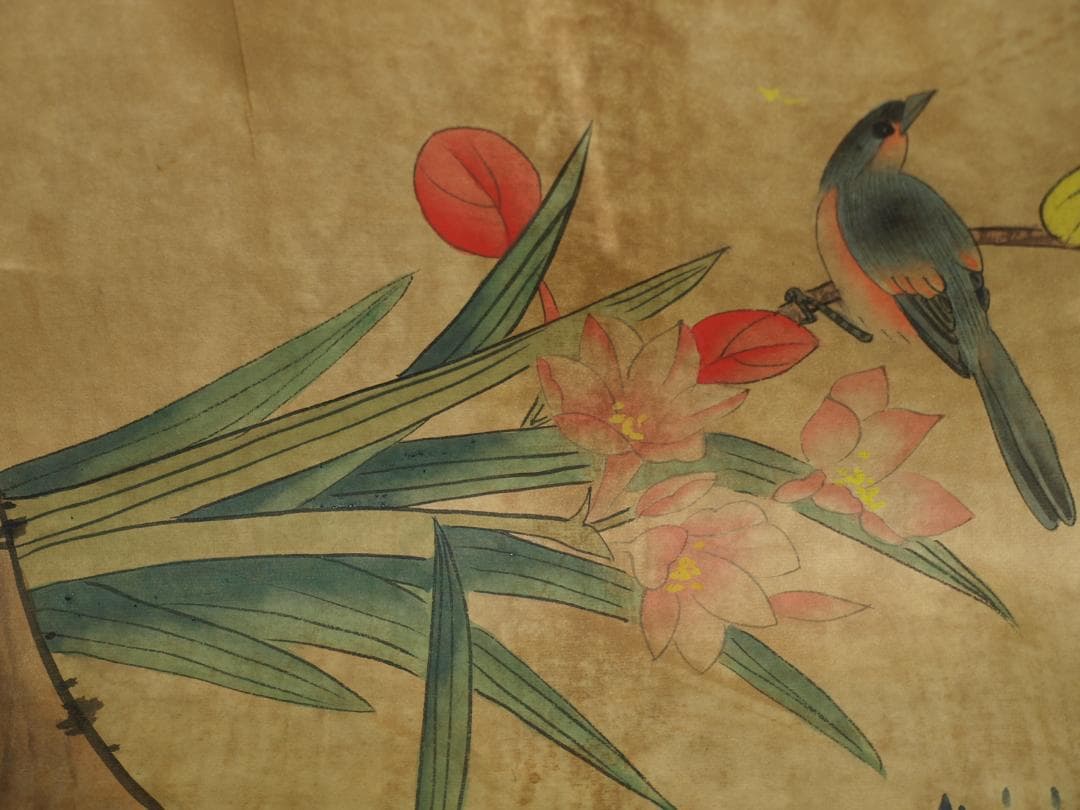 骨董市仕入れ品　中国清時代の掛軸　肉筆保証BD090A2-4