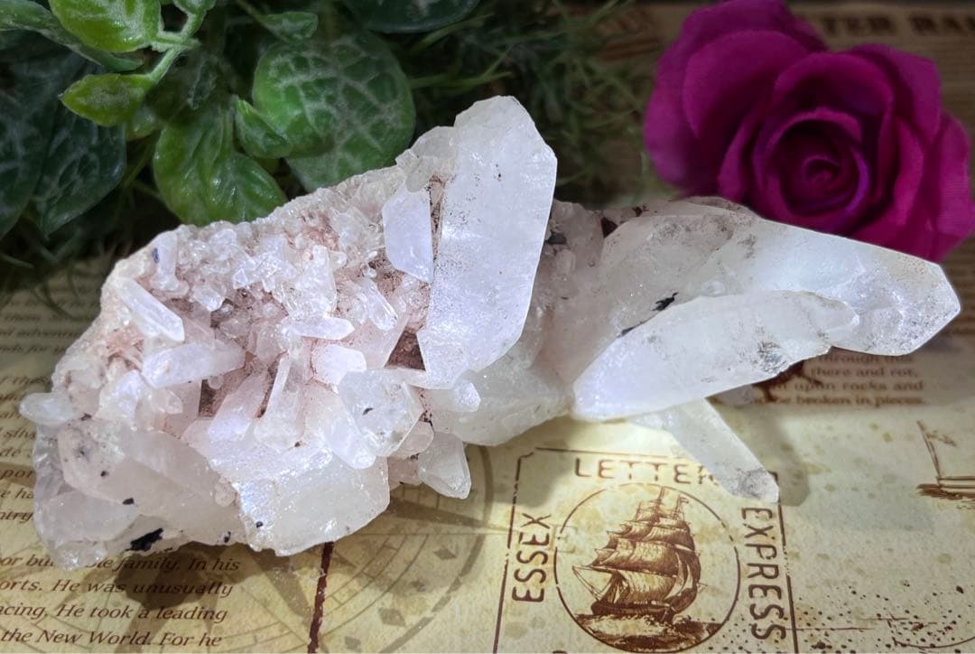 チャネリング✨　ヒマラヤ　マニカラン産　ピンク水晶  原石　ラフストーン
