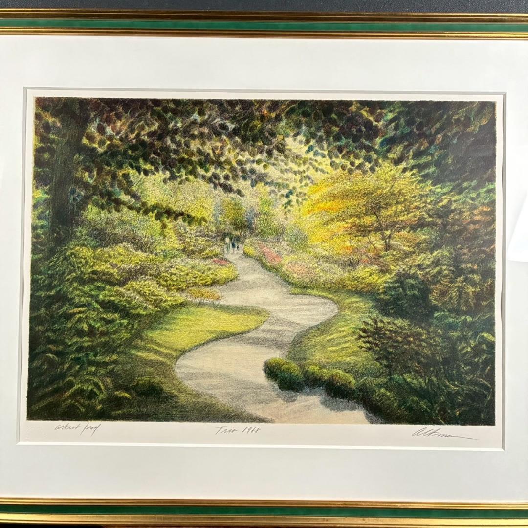 ハロルド・アルトマン「trio」リトグラフ 1988年 直筆サイン入り 額縁入り