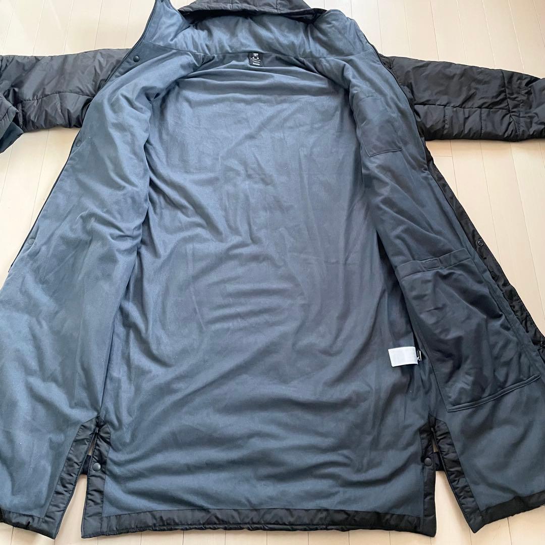 【バックビッグロゴ 美品】OAKLEY ベンチコート 黒 Lサイズ ロングコート