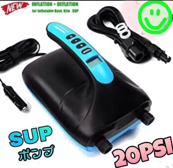 電動エアーポンプ DC12V 空気入れ&空気抜き 両対応 最大圧力20PSI