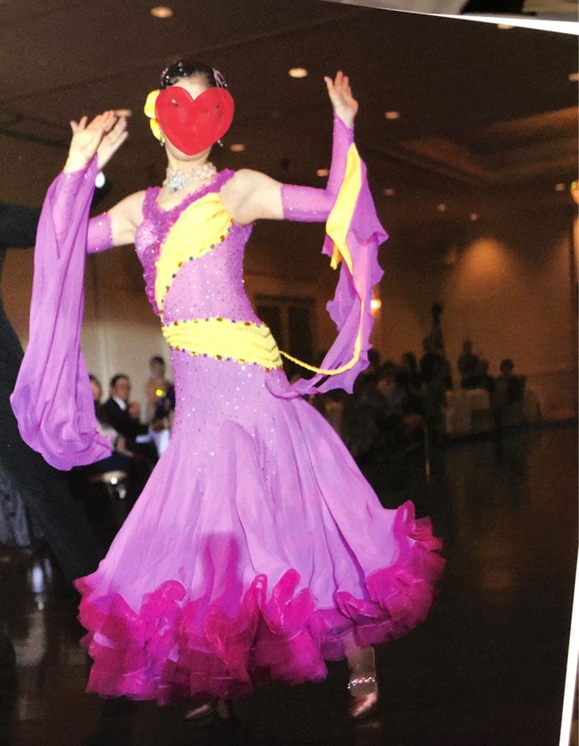 社交ダンスドレス 黄色と可愛いピンク