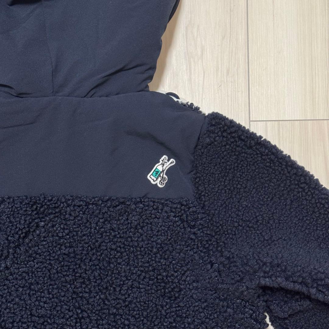 新品 adidas ボアジャケット もこもこ ネイビー フルジップパーカー 秋冬