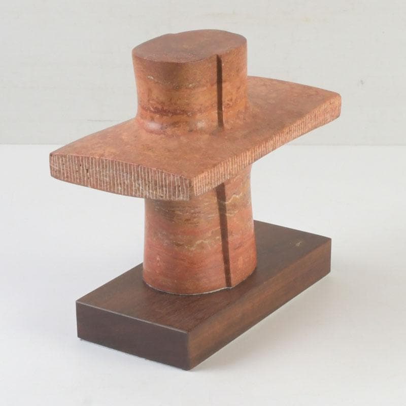 彫刻家　大成浩作　石彫刻　「風の地平線ー蜃気楼」　オブジェ　置物　V　9851