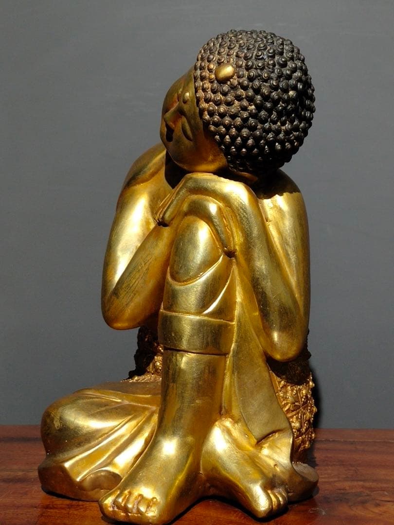 仏像　釈迦牟尼 純銅製 鎏金 置物　古美術　インテリア　逸品