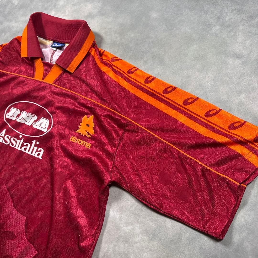 イタリア製1995-96 asics ASローマ背番号8スタットゥートR21
