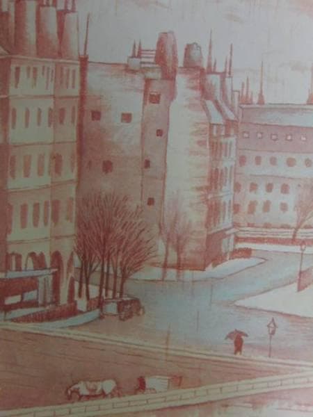 小野竹喬、雨の広場、希少画集画、新品額装付、状態良好