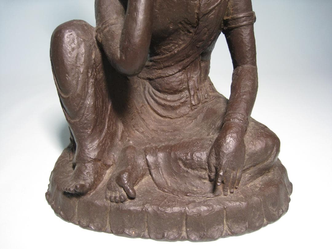 ブロンズ製　【やすらぎ】友沢正彦　おはぐろ技法　如意輪観音菩薩坐像