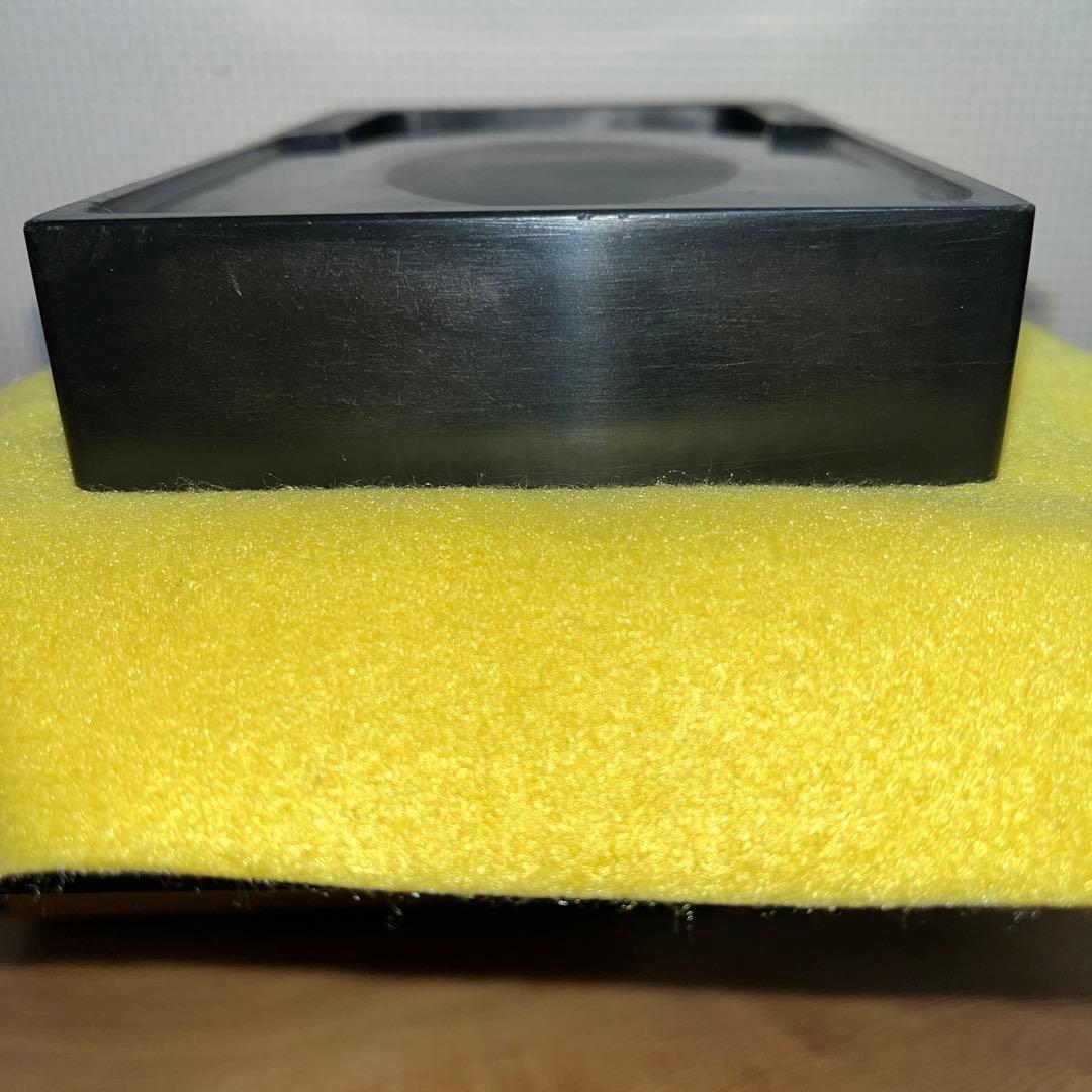 ⭕️端渓硯　牡丹彫刻美しい　硯陰を削り彫り