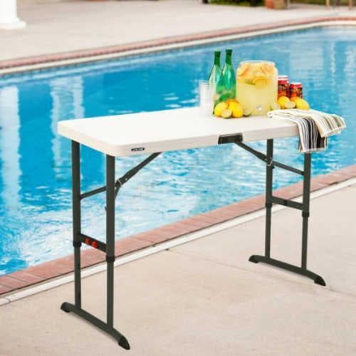 LIFETIME 折り畳みテーブル 4人用 ライフタイム 高さ3段階調節可能