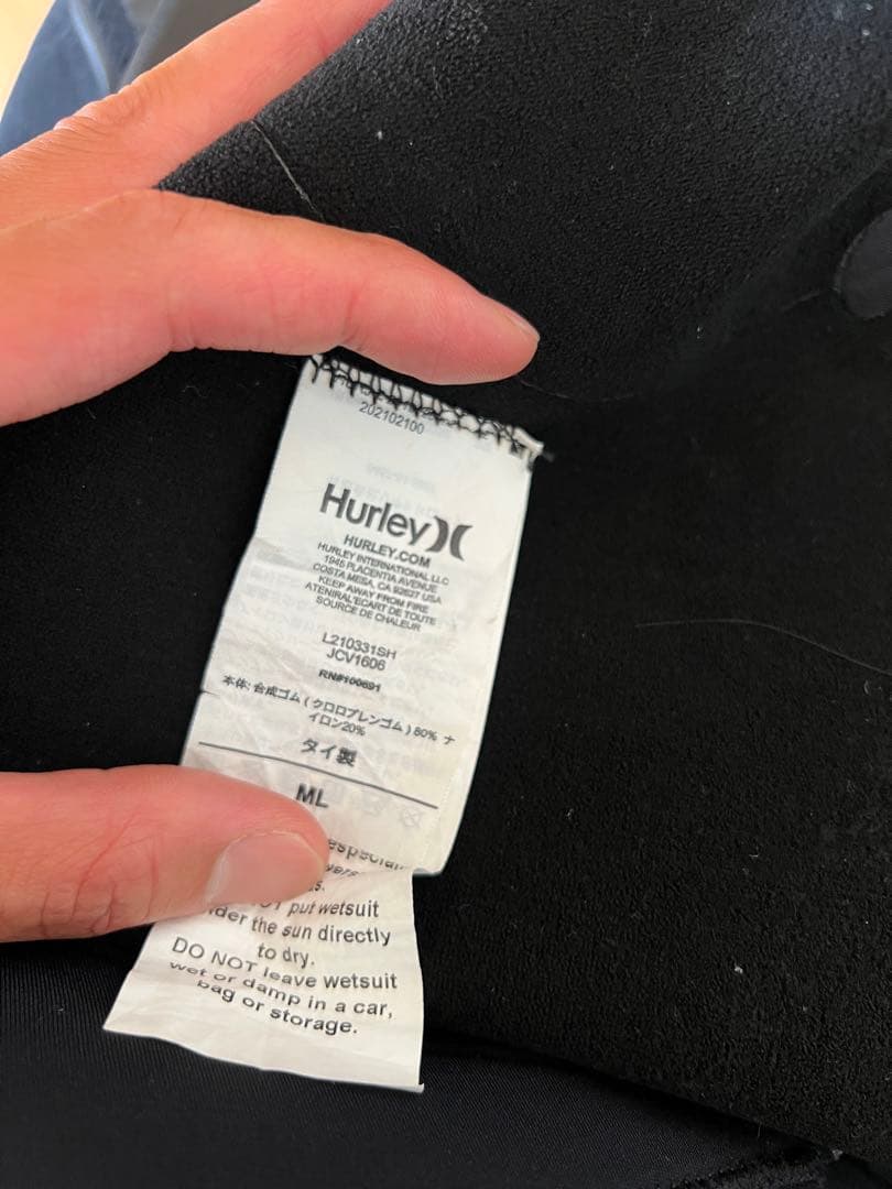 Hurley セミドライ ウェットスーツ MLサイズ ブラック