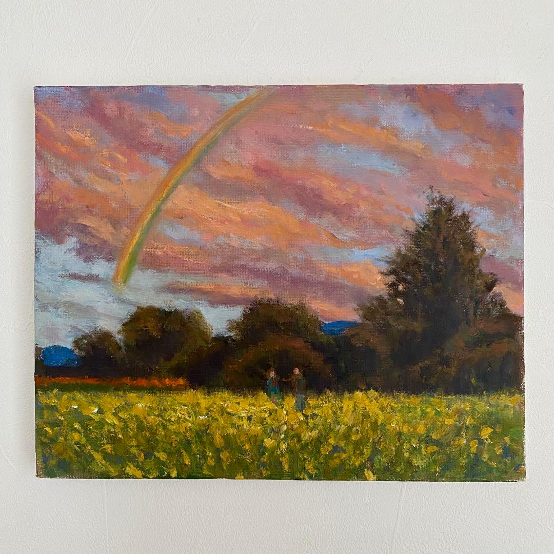 虹の約束 F3 キャンバス 風景画 油彩画 絵画