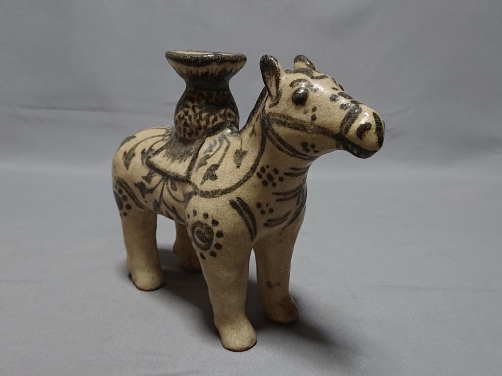 コレクター収集　タイ　カロン窯　鉄絵馬型灯火器　15～16世紀