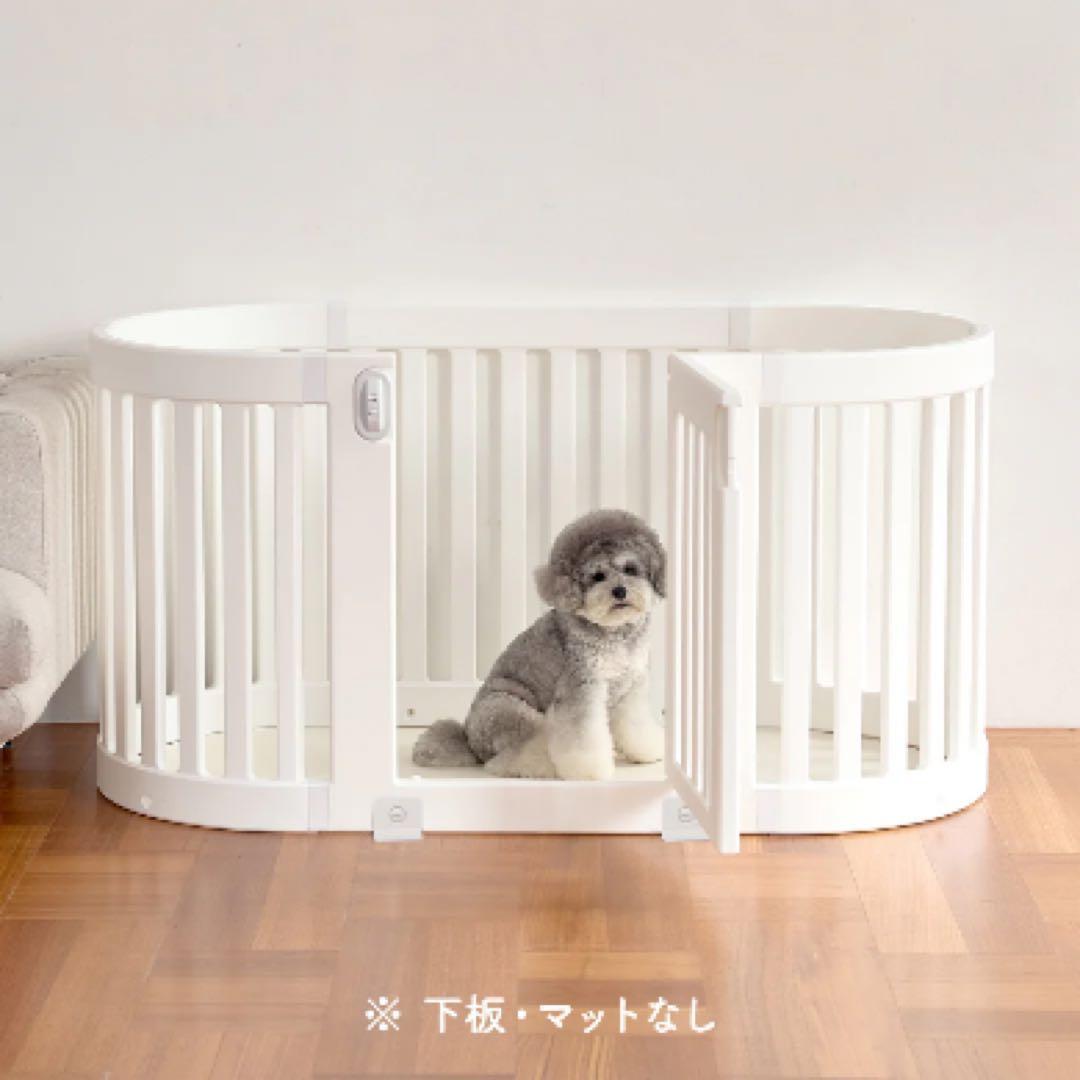 【新品に近い】 おしゃれなペットサークル＋マルチバスケット付き（バーチベージュ）