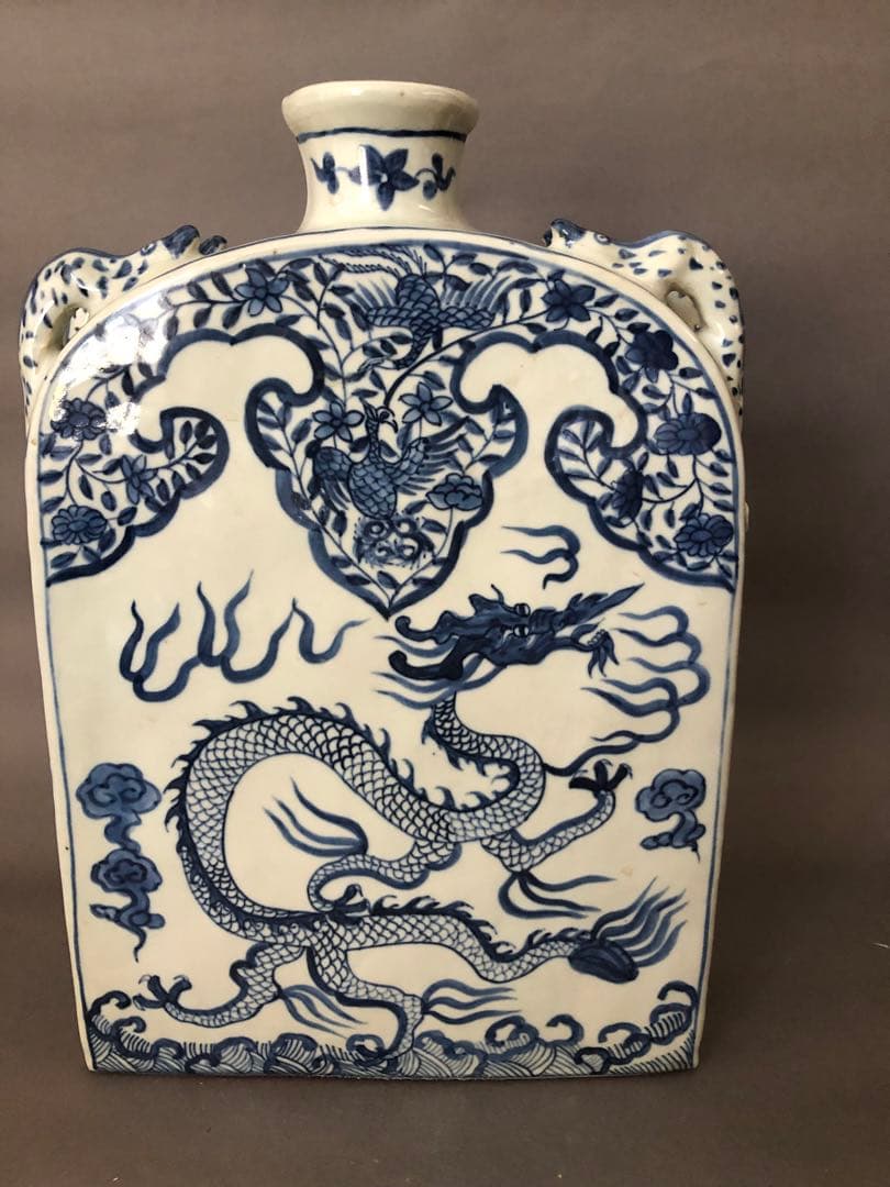 E*T様 中国陶器　青花　雲龍紋　壺　花瓶