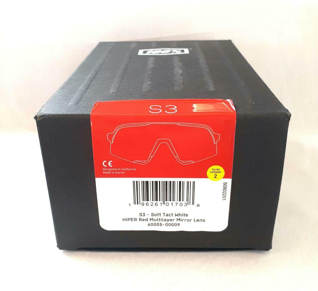 100% S3 ホワイト レッド ワンハンドレッド サングラス