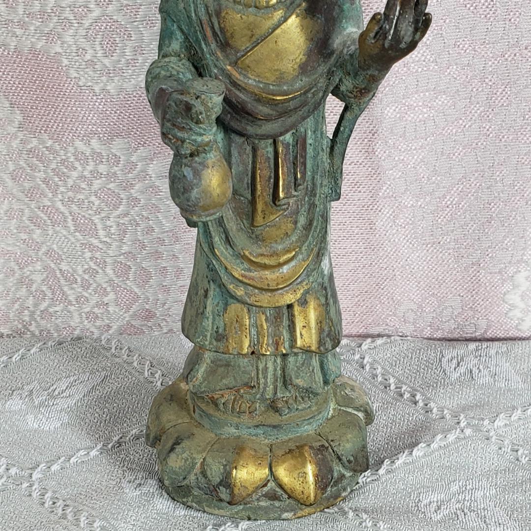 ◆新羅仏 金銅観音菩薩立像 仏像◆検）天平仏 飛鳥仏 高麗仏 百済仏 空海 親鸞