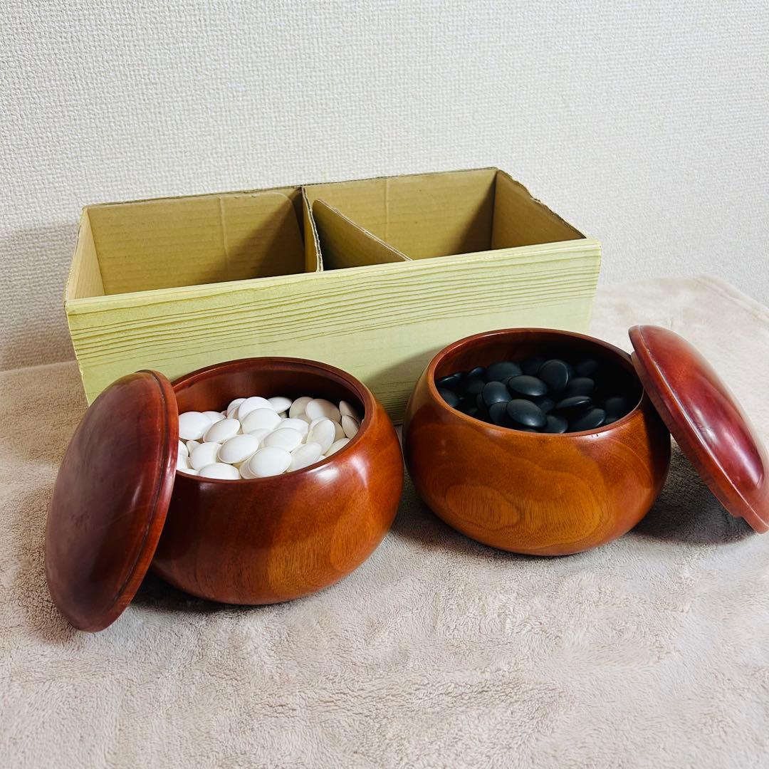 碁石　囲碁 碁笥 蛤碁石 那智黒 34号　桜特大　白180 黒181