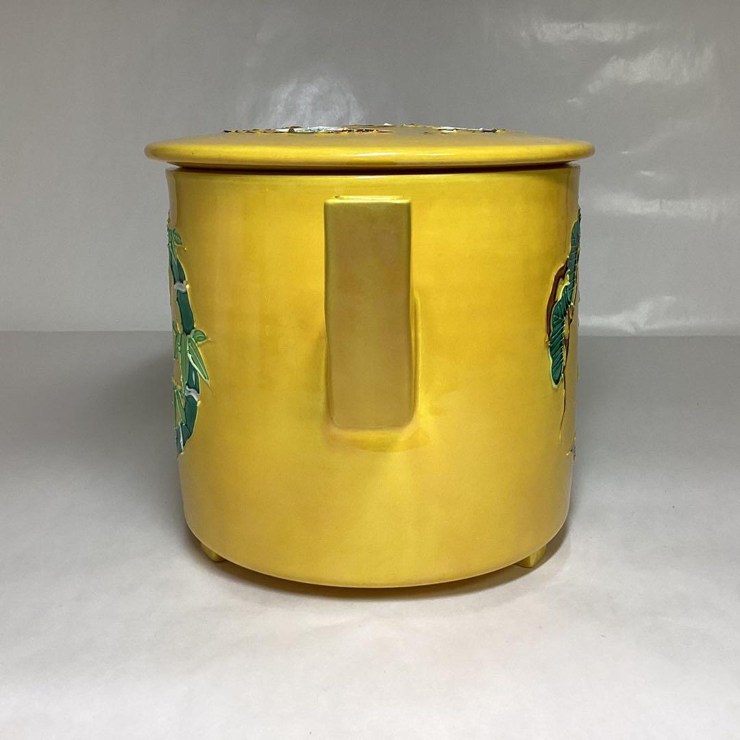 水注 黄交趾 松竹梅 翠嵐窯 木箱入 茶道具 古物品