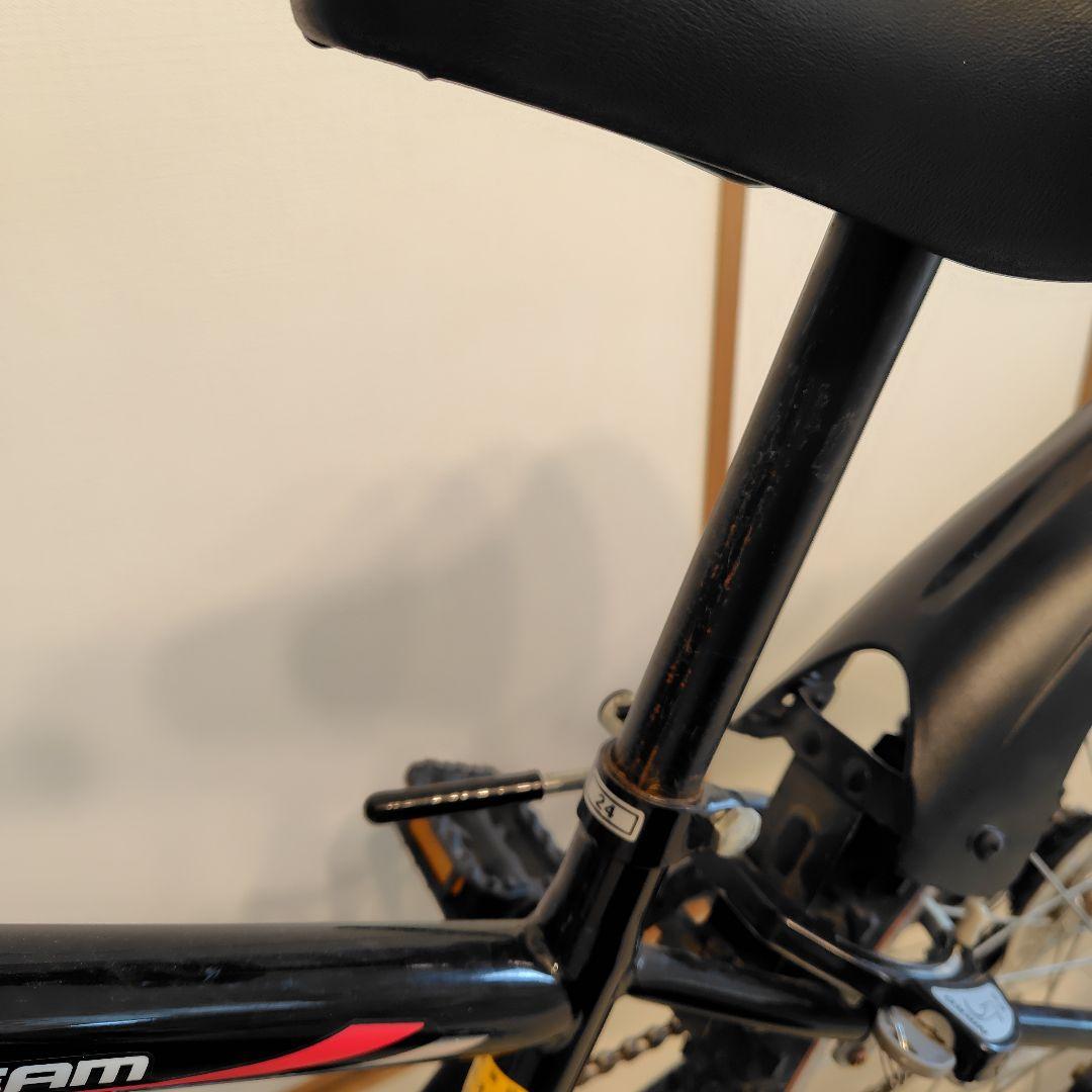 METEOR 子供用自転車 男の子 24インチ ブラック 前カゴ付き