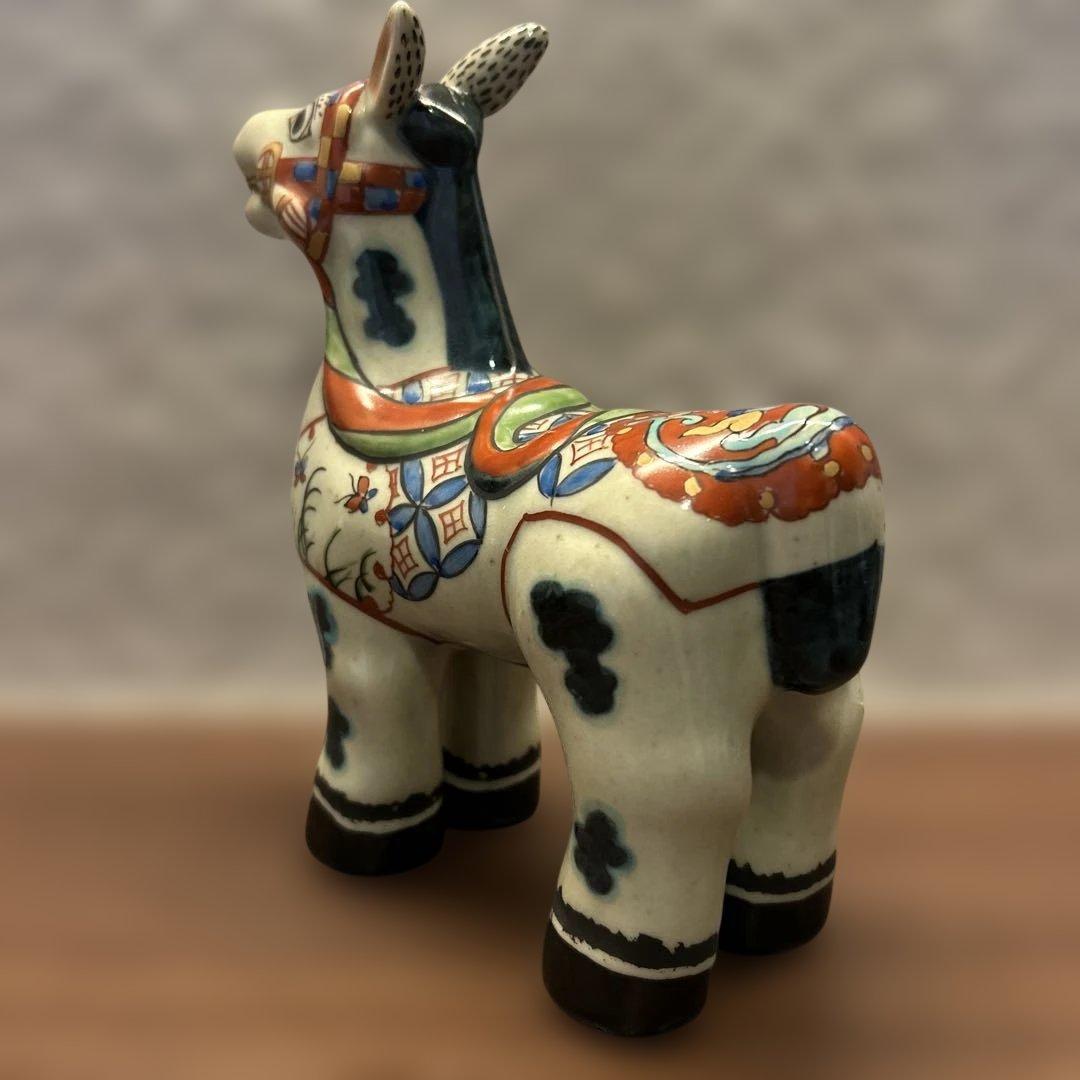 【午年に】有田焼 円左エ門窯 色絵 馬 置物 縁起物／インテリア