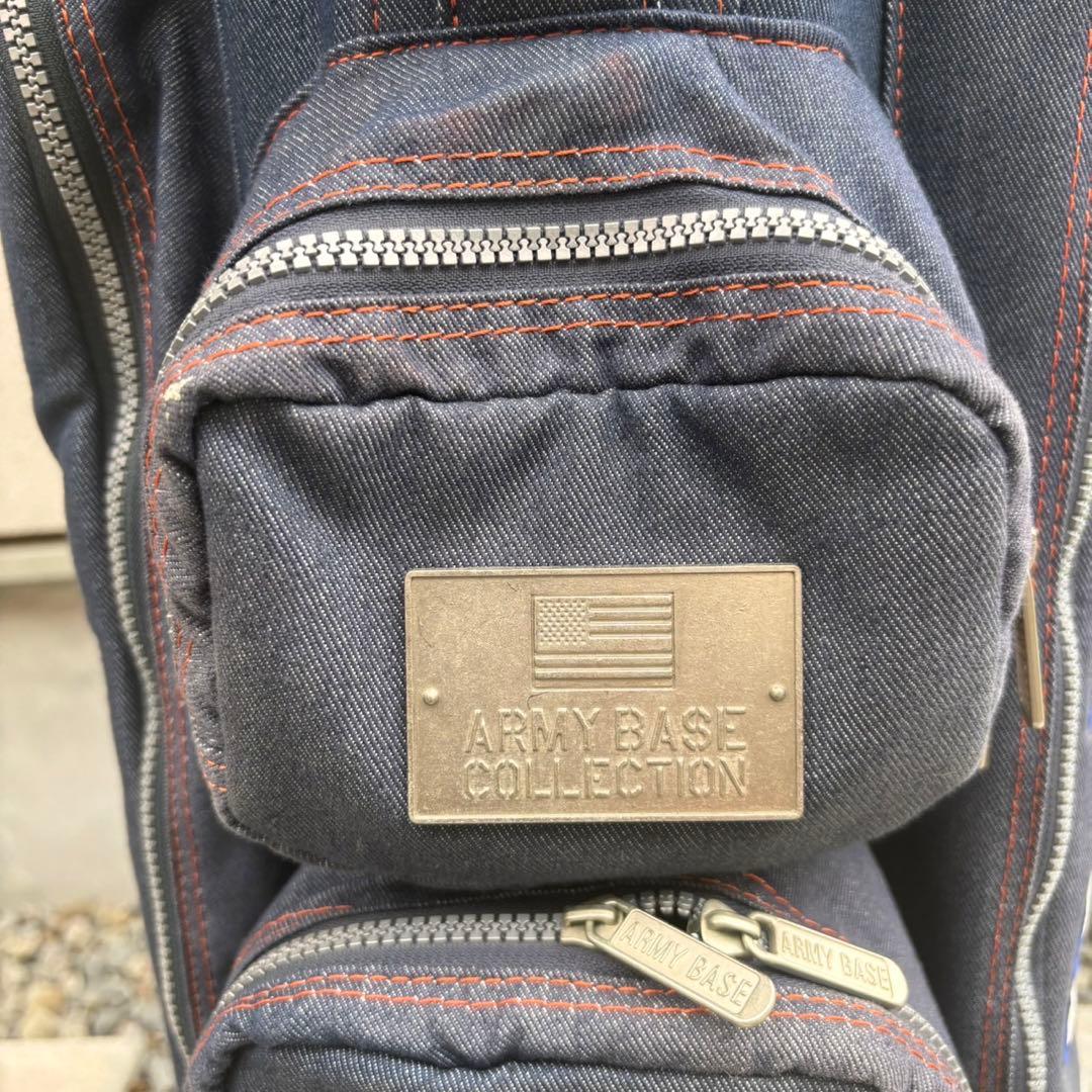 希少 デニム生地 アーミーベースコレクション スタンドキャディバッグ ゴルフ