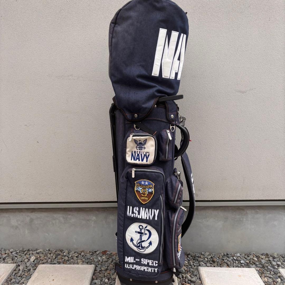 希少 デニム生地 アーミーベースコレクション スタンドキャディバッグ ゴルフ