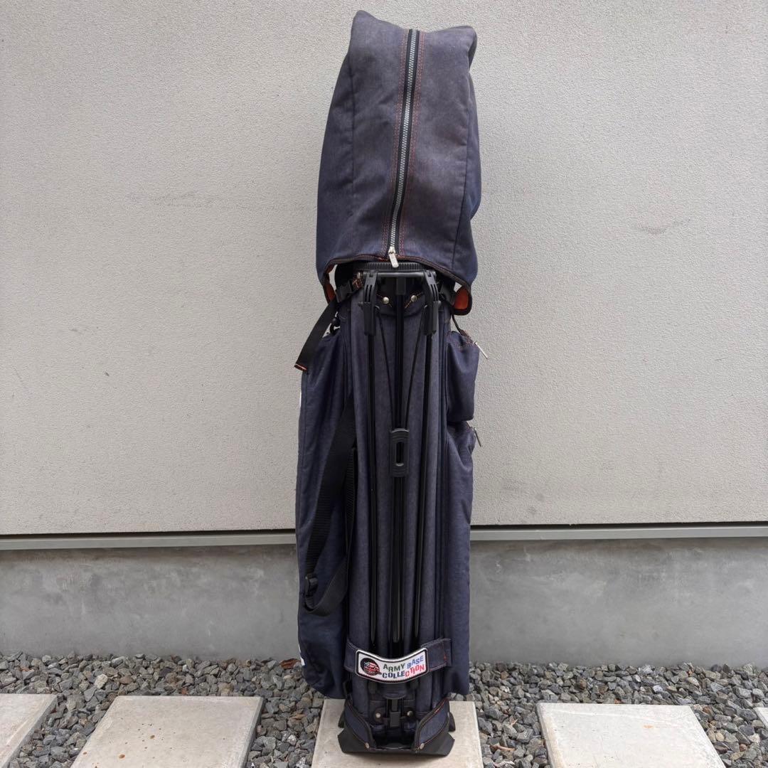 希少 デニム生地 アーミーベースコレクション スタンドキャディバッグ ゴルフ