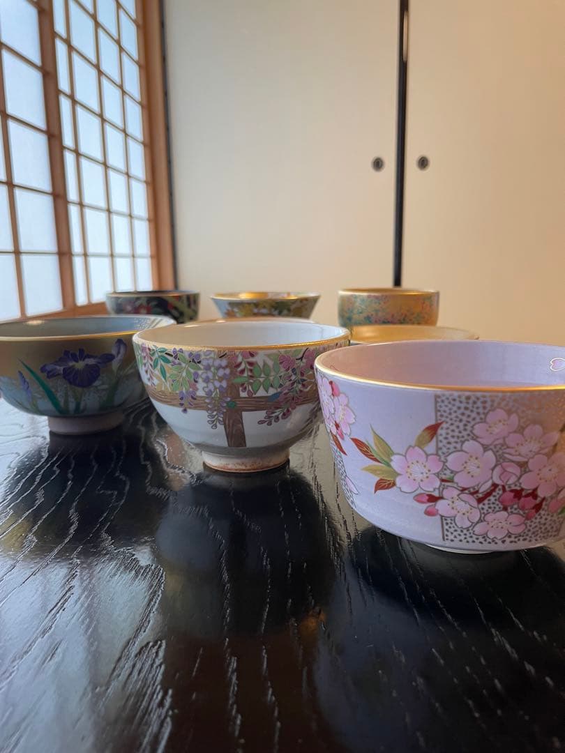 新品未使用品 桑野睦子 桑野むつ子 茶碗 京都御所 御所の花十二ヶ月セット