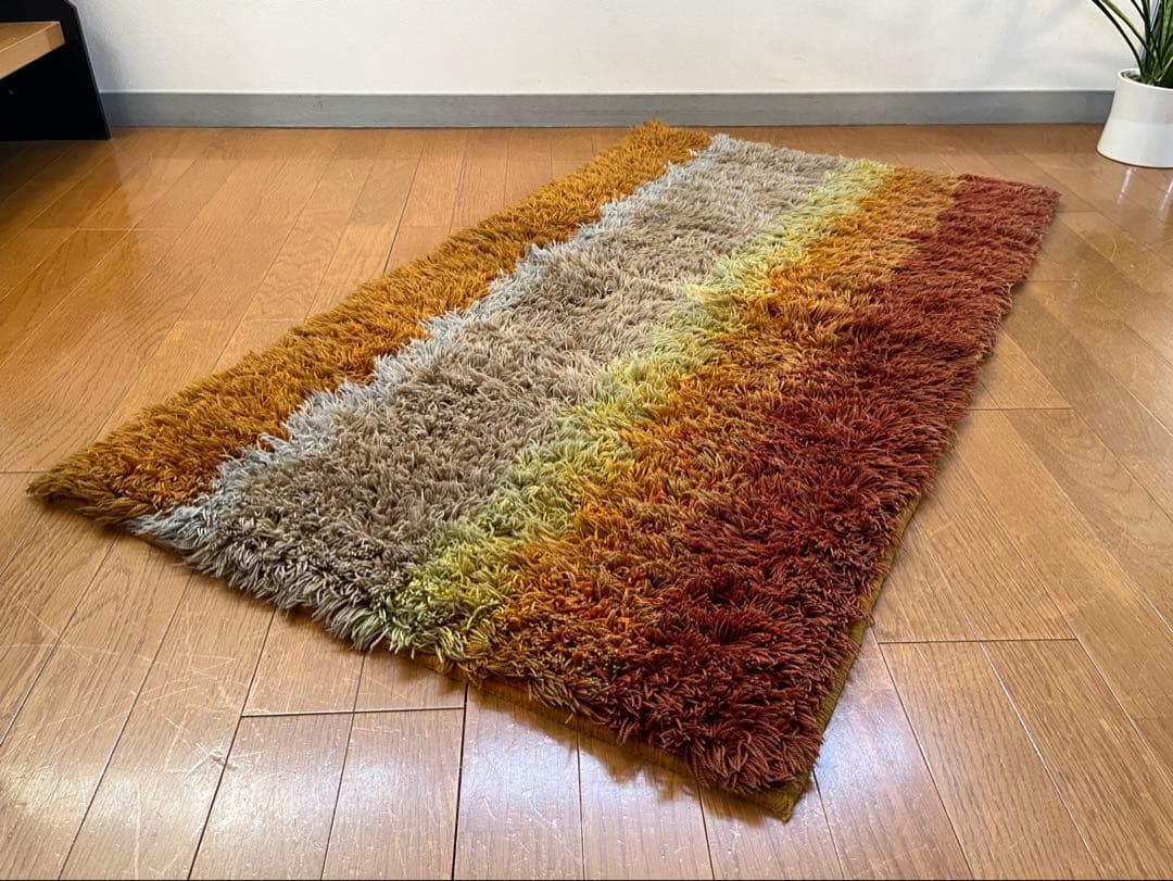 ヴィンテージ　ラグマット　シャギー　ミッドセンチュリー　北欧スタイル　モダン