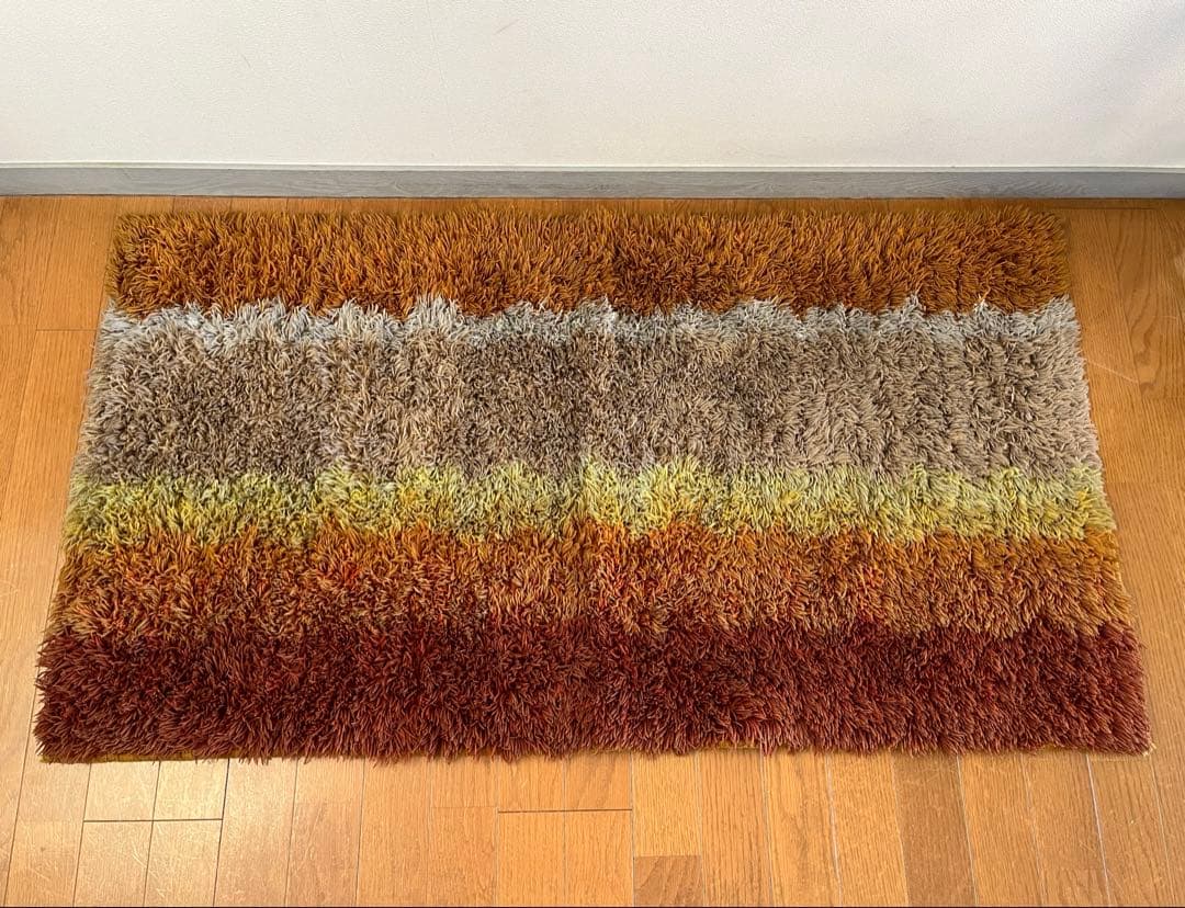 ヴィンテージ　ラグマット　シャギー　ミッドセンチュリー　北欧スタイル　モダン