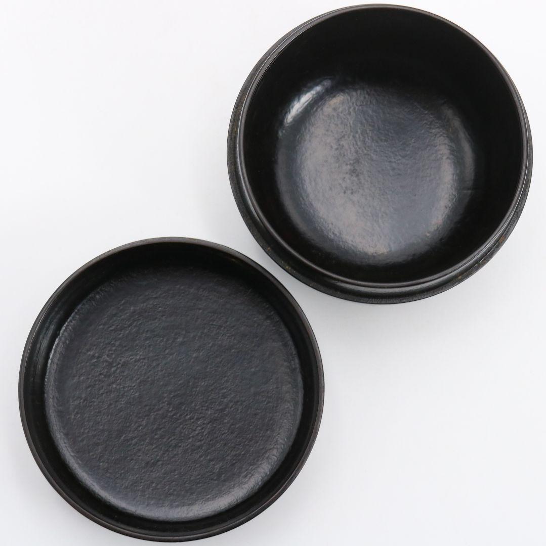 一閑塗師 閑山作 一閑張り平棗 茶道具 共箱　AC990