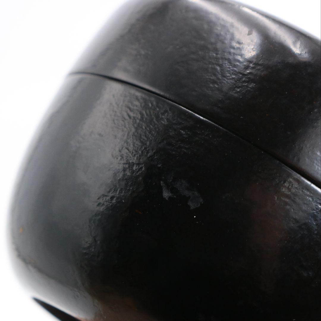 一閑塗師 閑山作 一閑張り平棗 茶道具 共箱　AC990