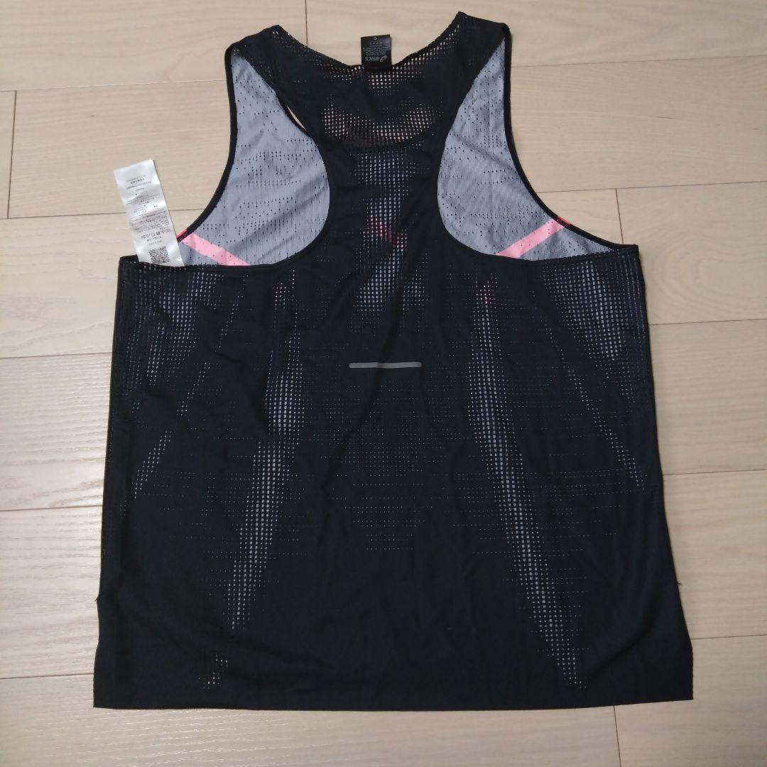 アシックス　シングレット 黒　赤 海外サイズM L