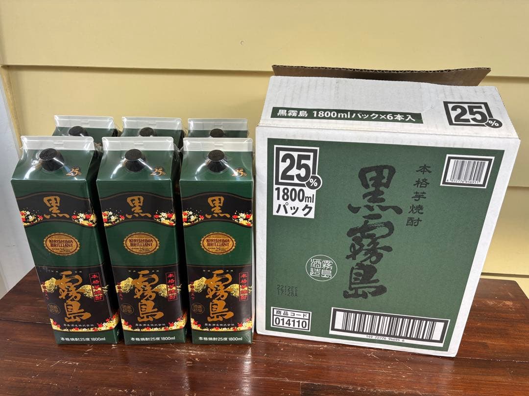 黒霧島 25度 1.8L パック 6本セット 霧島酒造 本格芋焼酎