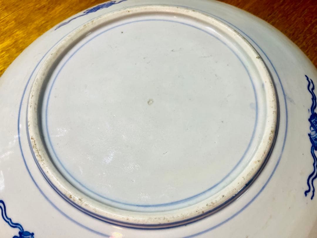 柳模様の大皿　有田製　ウィロー