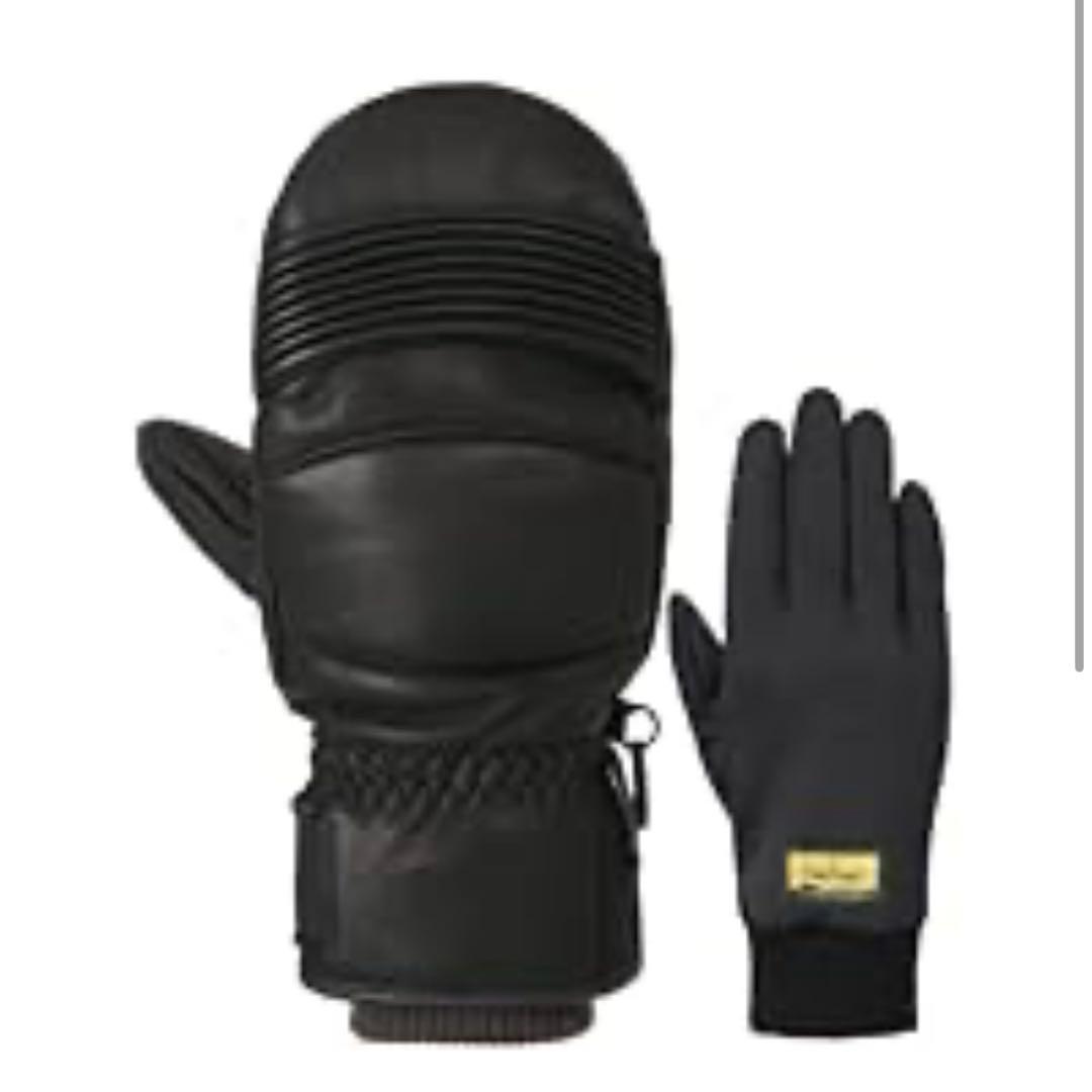 GORE-TEX ブラック レザーミトングローブ　スマホ対応インナー付き　新品