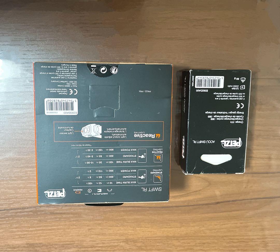 新品‼️PETZL(ペツル) スイフトRL ヘッドライト、予備バッテリーセット
