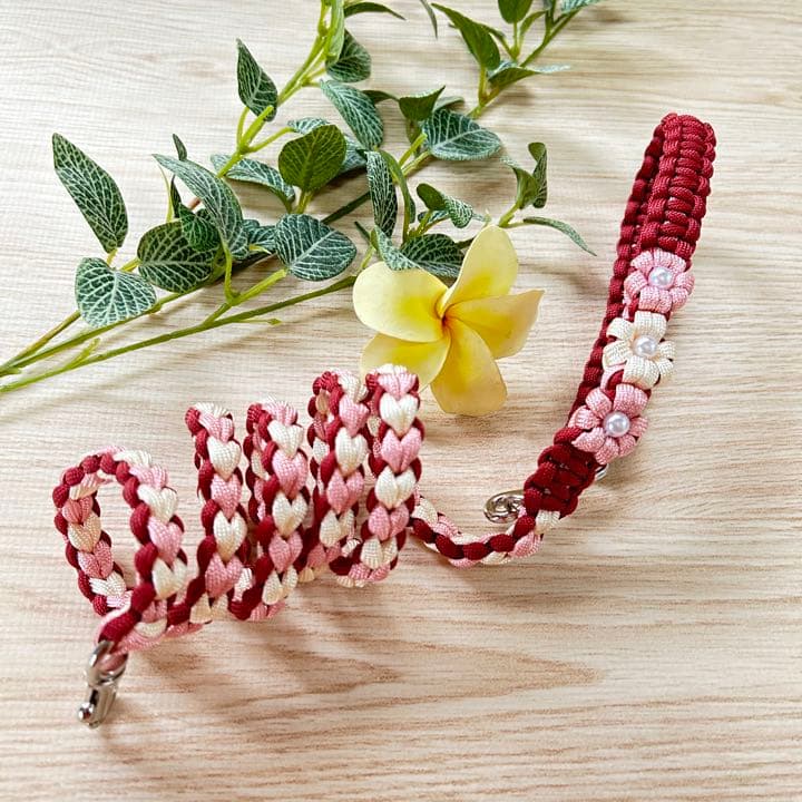 パラコードリード　カフェリード　ラブラブ編み　プラム　No.102