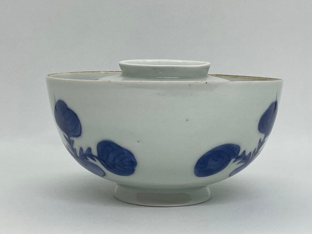 【和食器】古伊万里　蕪染付蓋茶碗　飯茶碗