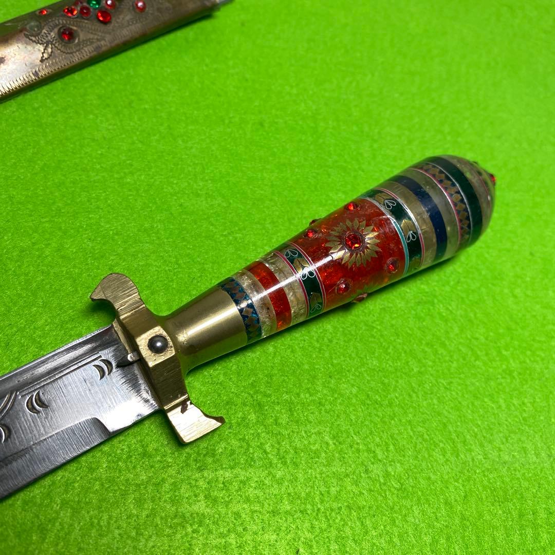 中央アジア ウズベキスタン サバイバルナイフ　ウイグルナイフ　腰刀　装飾　工芸品